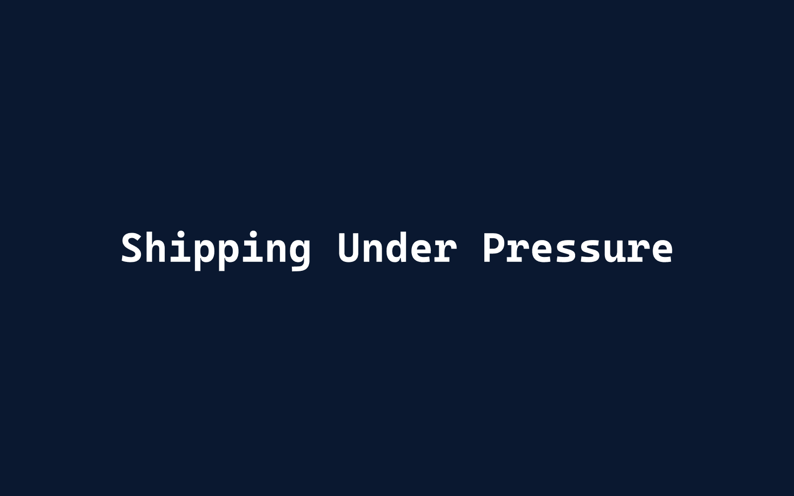 Cover of Shipping Under Pressure