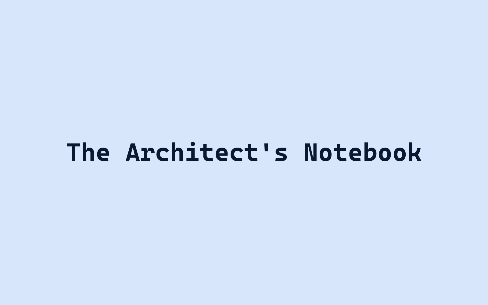 Cover of The Architect's Notebook